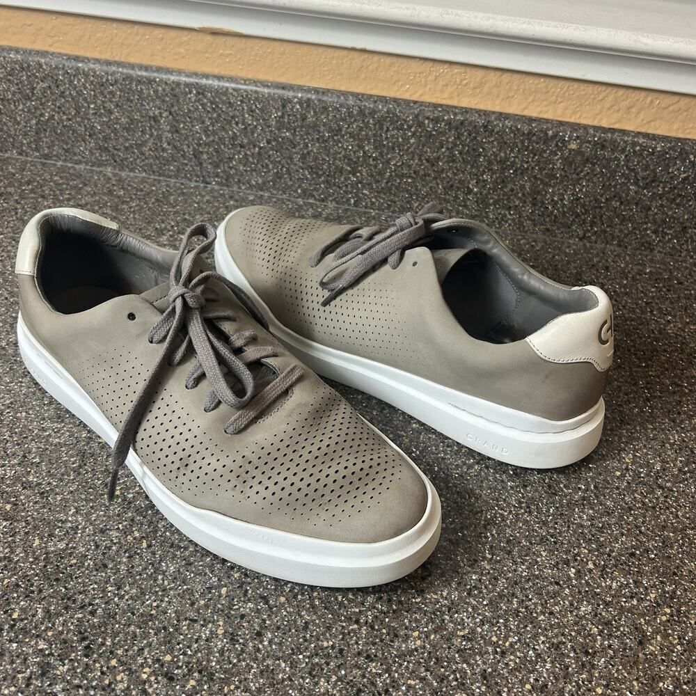 Cole Haan GrandSeries Mens 11.5 M Shoes Sneaker Beige Leather Casual Comfort Low